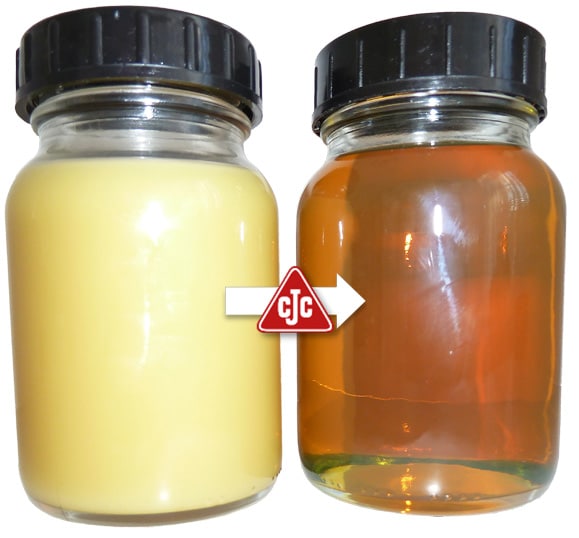 campioni di olio senza e con cjc, disidratazione dell'olio, desorber